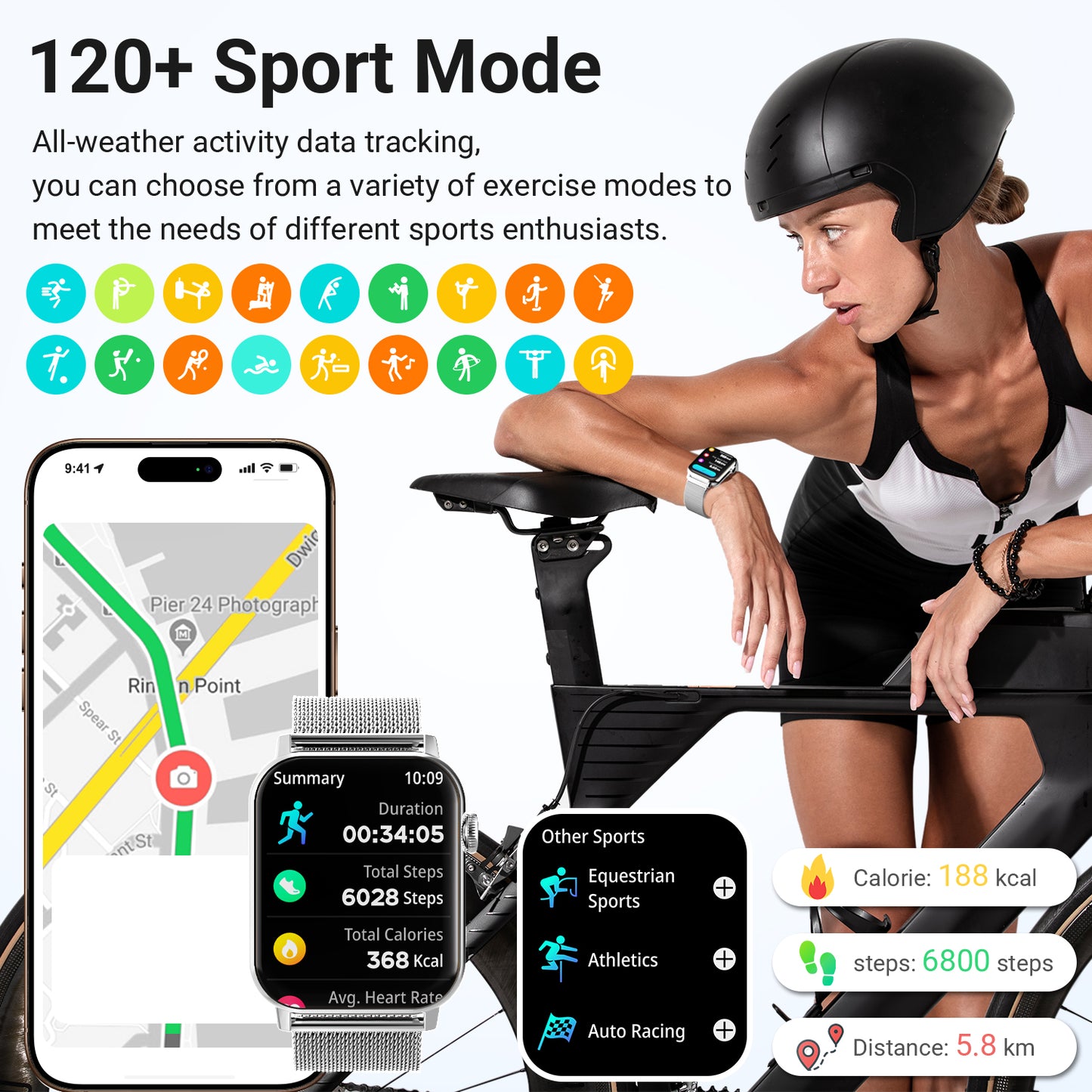 FPZMIU 1.83'' HD Fitness Smart Watch 3 Bands for Men Women, Bluetooth Dial /Answer Calls, 10 Days Standby Time, IP68 Waterproof Fitness Wrist Watch Compatible with iPhone Android