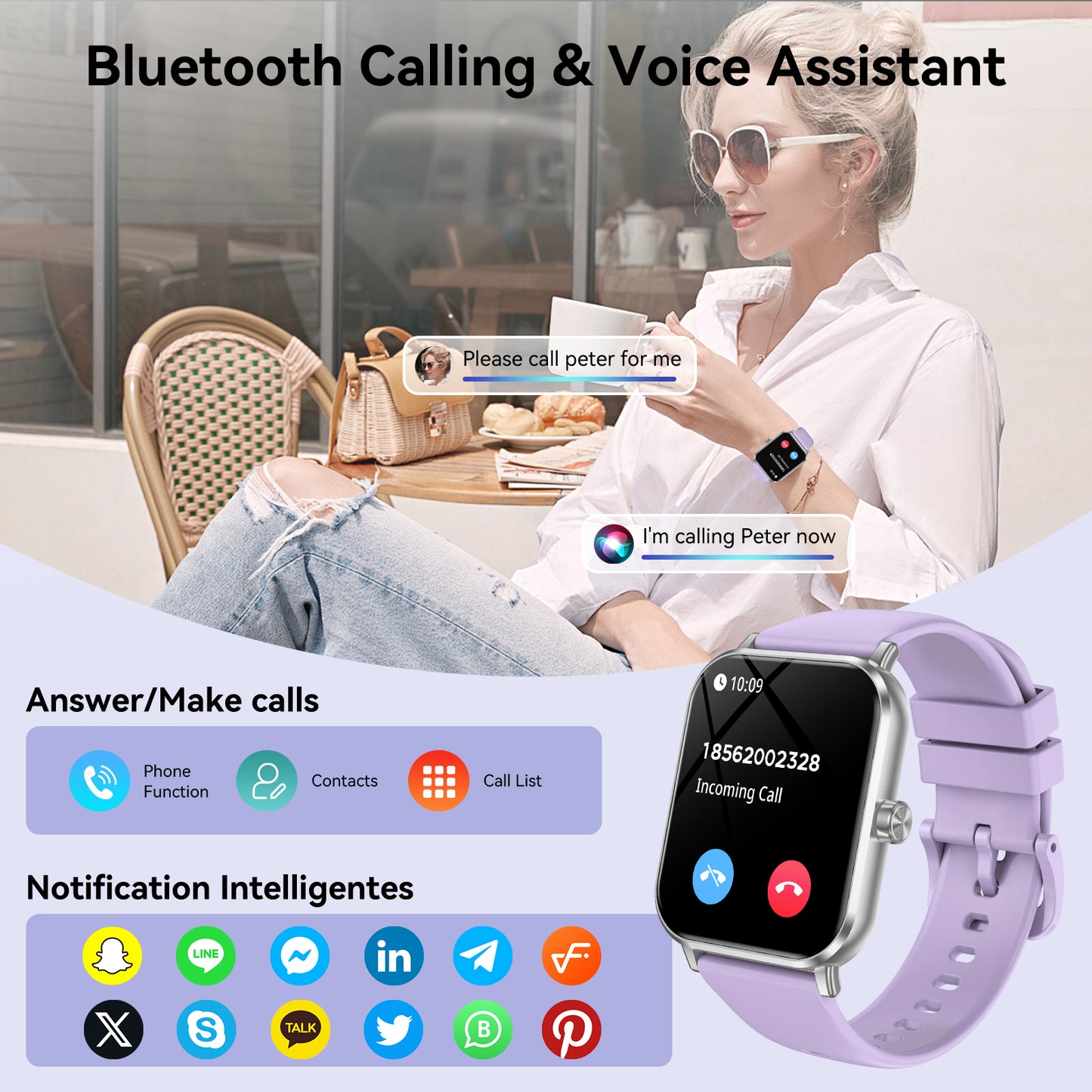 Smart Watch for Men Women, 1.83" HD Touchscreen Fitness Tracker, Smartwatch with Bluetooth Calling, 130+ Sports Modes, Heart Rate Sleep Step Monitor, 5ATM Waterproof, Compatible with iOS & Android