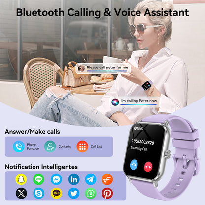 Smart Watch for Men Women, 1.83" HD Touchscreen Fitness Tracker, Smartwatch with Bluetooth Calling, 130+ Sports Modes, Heart Rate Sleep Step Monitor, 5ATM Waterproof, Compatible with iOS & Android