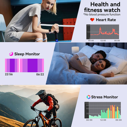 Smart Watch for Men Women, 1.83" HD Touchscreen Fitness Tracker, Smartwatch with Bluetooth Calling, 130+ Sports Modes, Heart Rate Sleep Step Monitor, 5ATM Waterproof, Compatible with iOS & Android