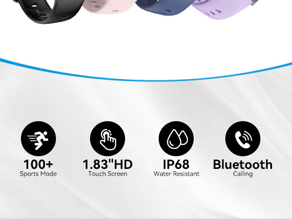 Smart Watch for Men Women, 1.83" HD Touchscreen Fitness Tracker, Smartwatch with Bluetooth Calling, 130+ Sports Modes, Heart Rate Sleep Step Monitor, 5ATM Waterproof, Compatible with iOS & Android
