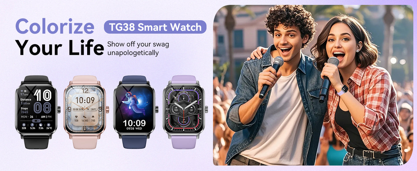 Smart Watch for Men Women, 1.83" HD Touchscreen Fitness Tracker, Smartwatch with Bluetooth Calling, 130+ Sports Modes, Heart Rate Sleep Step Monitor, 5ATM Waterproof, Compatible with iOS & Android