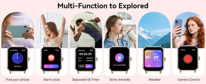 Smart Watch for Men Women, 1.83" HD Touchscreen Fitness Tracker, Smartwatch with Bluetooth Calling, 130+ Sports Modes, Heart Rate Sleep Step Monitor, 5ATM Waterproof, Compatible with iOS & Android