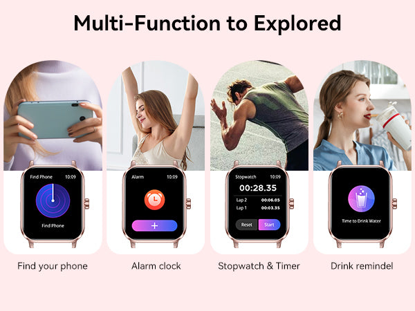 Smart Watch for Men Women, 1.83" HD Touchscreen Fitness Tracker, Smartwatch with Bluetooth Calling, 130+ Sports Modes, Heart Rate Sleep Step Monitor, 5ATM Waterproof, Compatible with iOS & Android