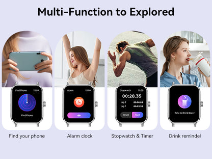 Smart Watch for Men Women, 1.83" HD Touchscreen Fitness Tracker, Smartwatch with Bluetooth Calling, 130+ Sports Modes, Heart Rate Sleep Step Monitor, 5ATM Waterproof, Compatible with iOS & Android