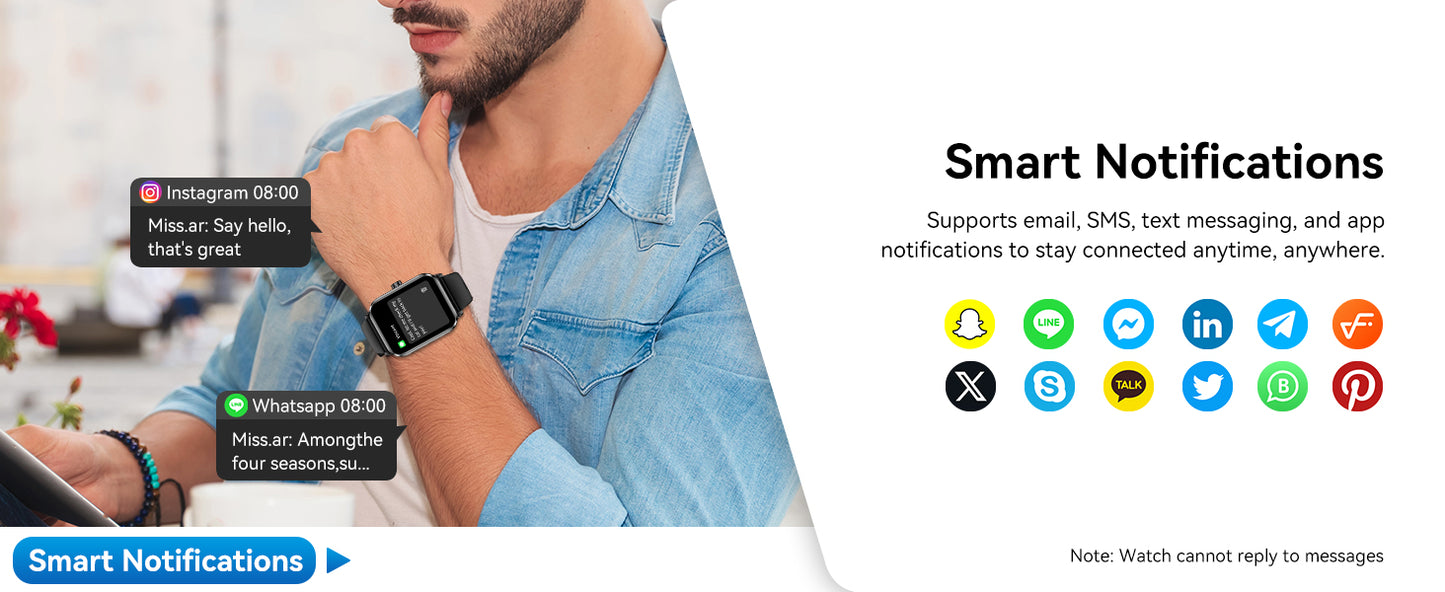 Smart Watch for Men Women, 1.83" HD Touchscreen Fitness Tracker, Smartwatch with Bluetooth Calling, 130+ Sports Modes, Heart Rate Sleep Step Monitor, 5ATM Waterproof, Compatible with iOS & Android