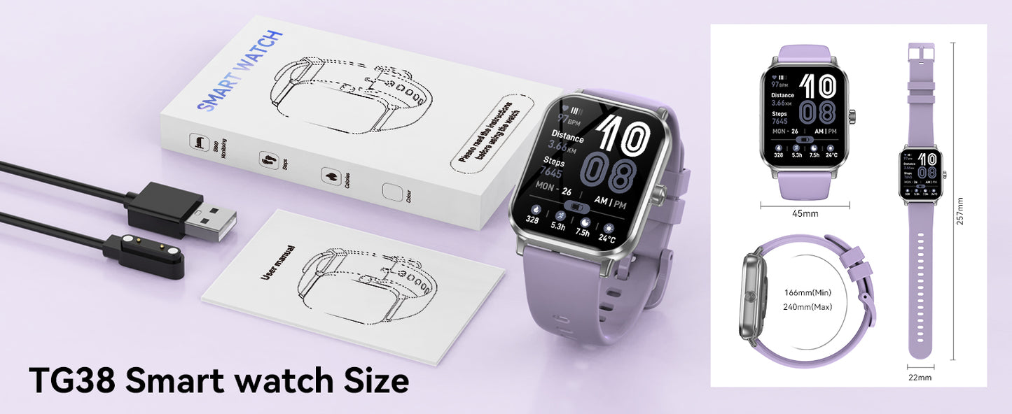 Smart Watch for Men Women, 1.83" HD Touchscreen Fitness Tracker, Smartwatch with Bluetooth Calling, 130+ Sports Modes, Heart Rate Sleep Step Monitor, 5ATM Waterproof, Compatible with iOS & Android